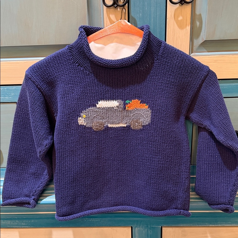 Claver Kids Blue Sweater with Truck Design